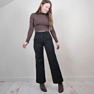 Everlane The Button-Fly Wide-Leg Black Jean 24